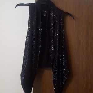 Black sequined vest